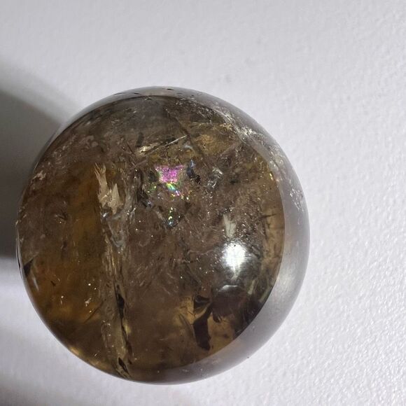 Smoky Quartz Crystal Sphere Marble (#12) IMPERFECT - Picture 4 of 11